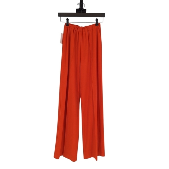 Women's Wide Leg Knit Pant Orange XS/S retro hippie casual 80s 70s vintage - Picture 1 of 4